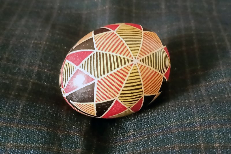 火、大地图腾 乌克兰复活节彩蛋 真鸡蛋 Pysanka 手工艺术装饰 - 摆饰 - 其他材质 多色