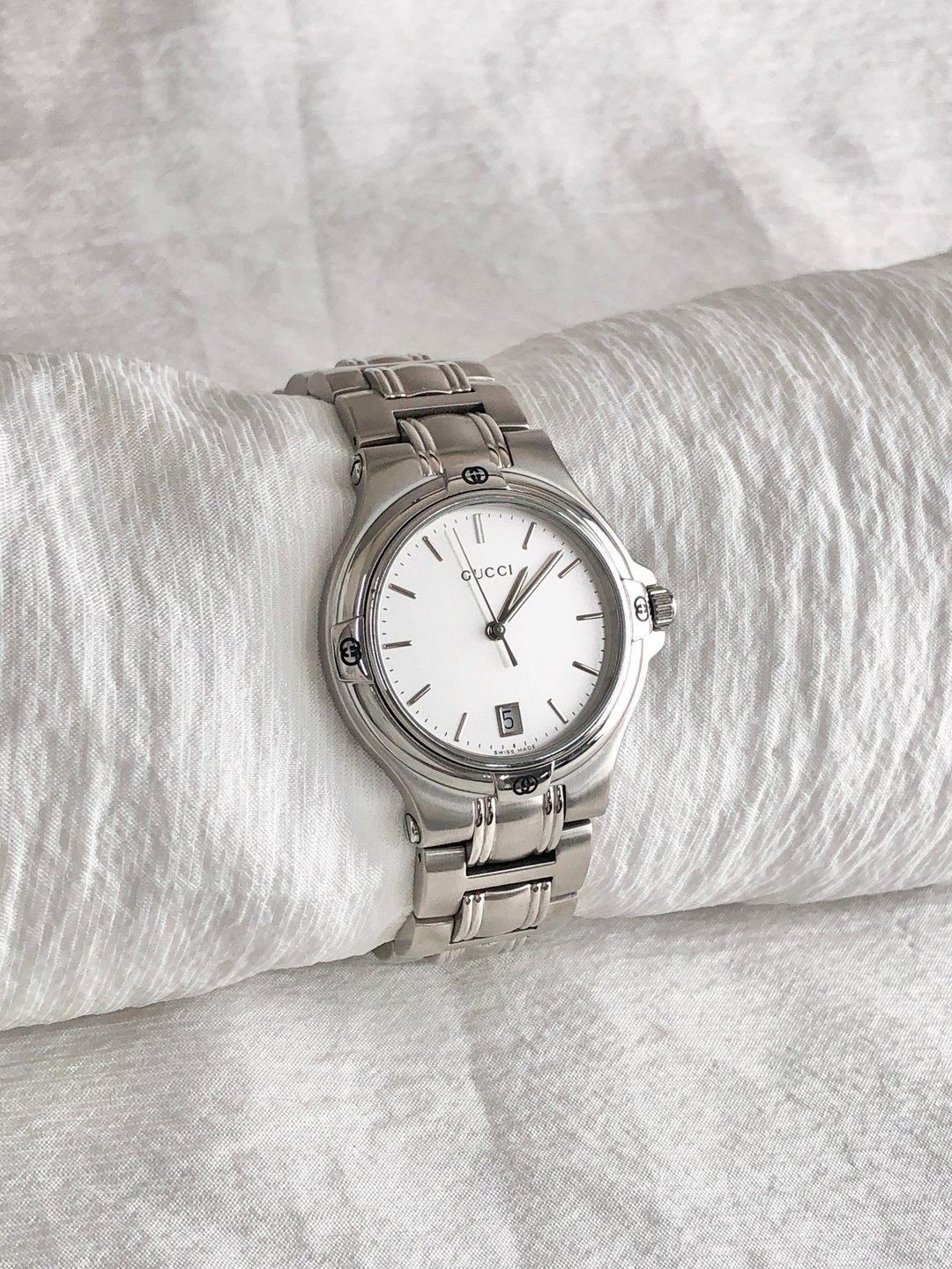 【日本直送 名牌中古包】GUCCI 古驰 腕表 银色 不锈钢 石英 9040M vintage 骨董 gtbcth - 女表 - 不锈钢 银色
