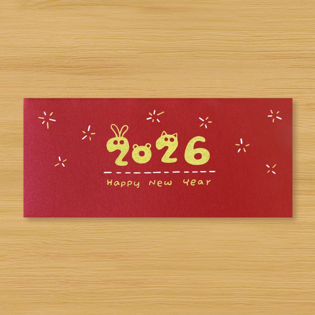 【2026 Happy New Year】手作手绘 红包袋 信封袋 - 红包/春联 - 纸 红色