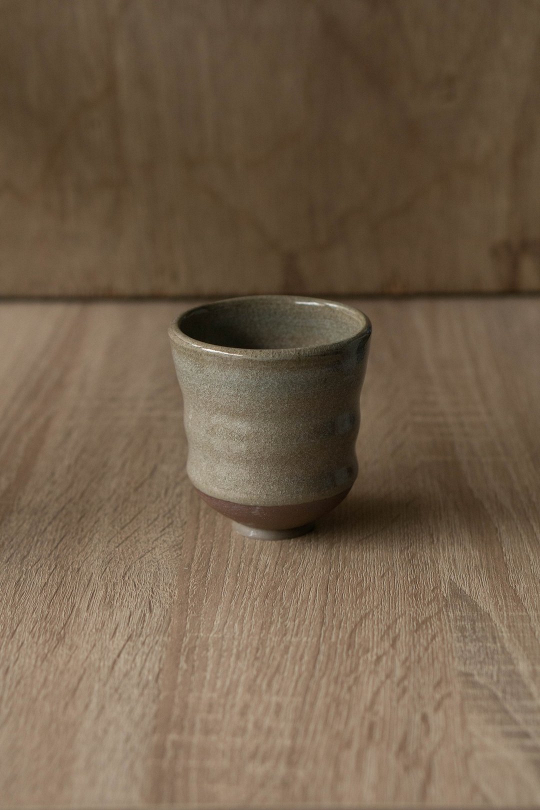 柴烧波纹茶杯 - 茶具/茶杯 - 陶 灰色