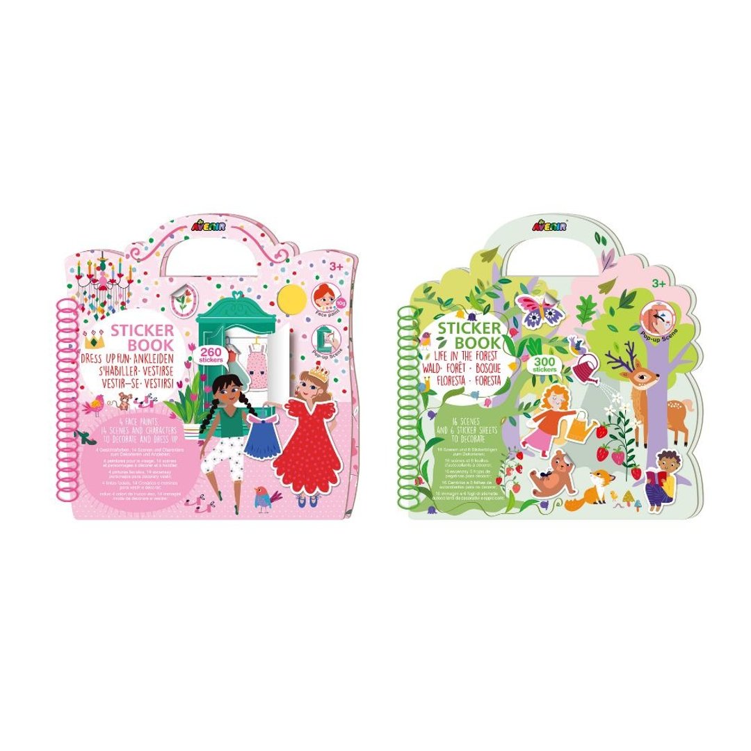 【德国Avenir Kids】趣味可再贴贴纸本 - 童话森林/化装舞会 - 玩具/玩偶 - 纸 多色
