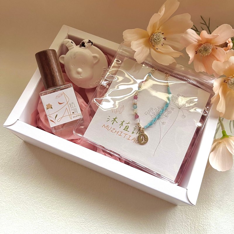 越岭之心 x 摩羯座稳定柔光晶矿手串香氛组 - 香薰/精油/线香 - 半宝石 