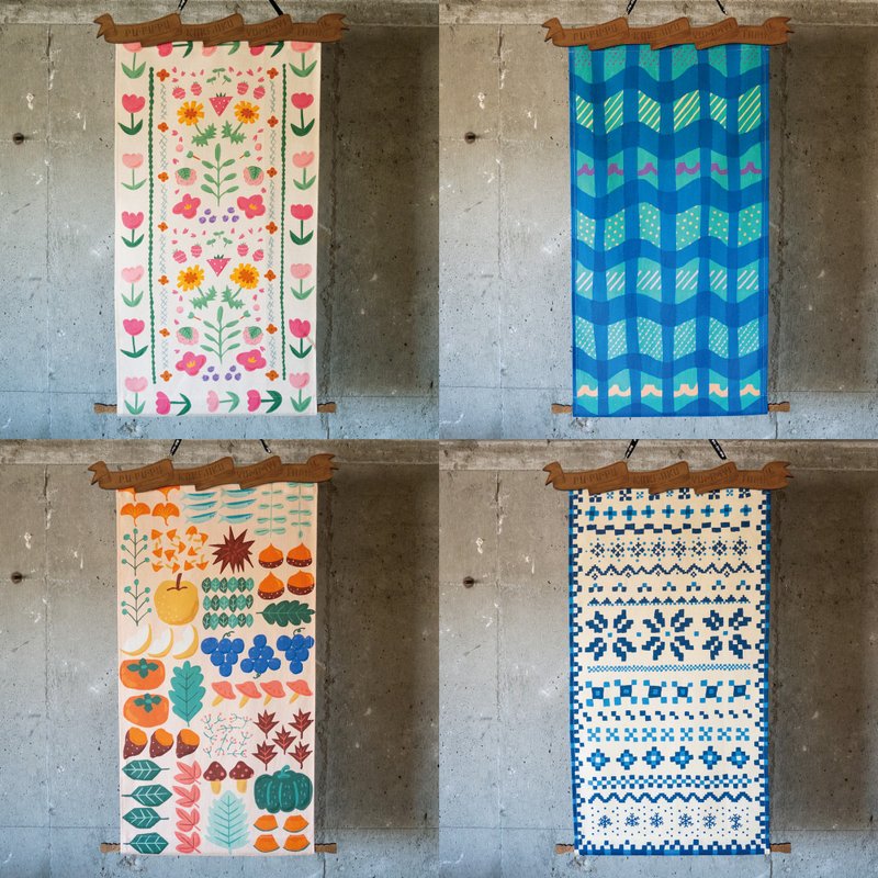 布布布挂轴 春夏秋冬 仅限布质 - 墙贴/壁贴 - 棉．麻 白色