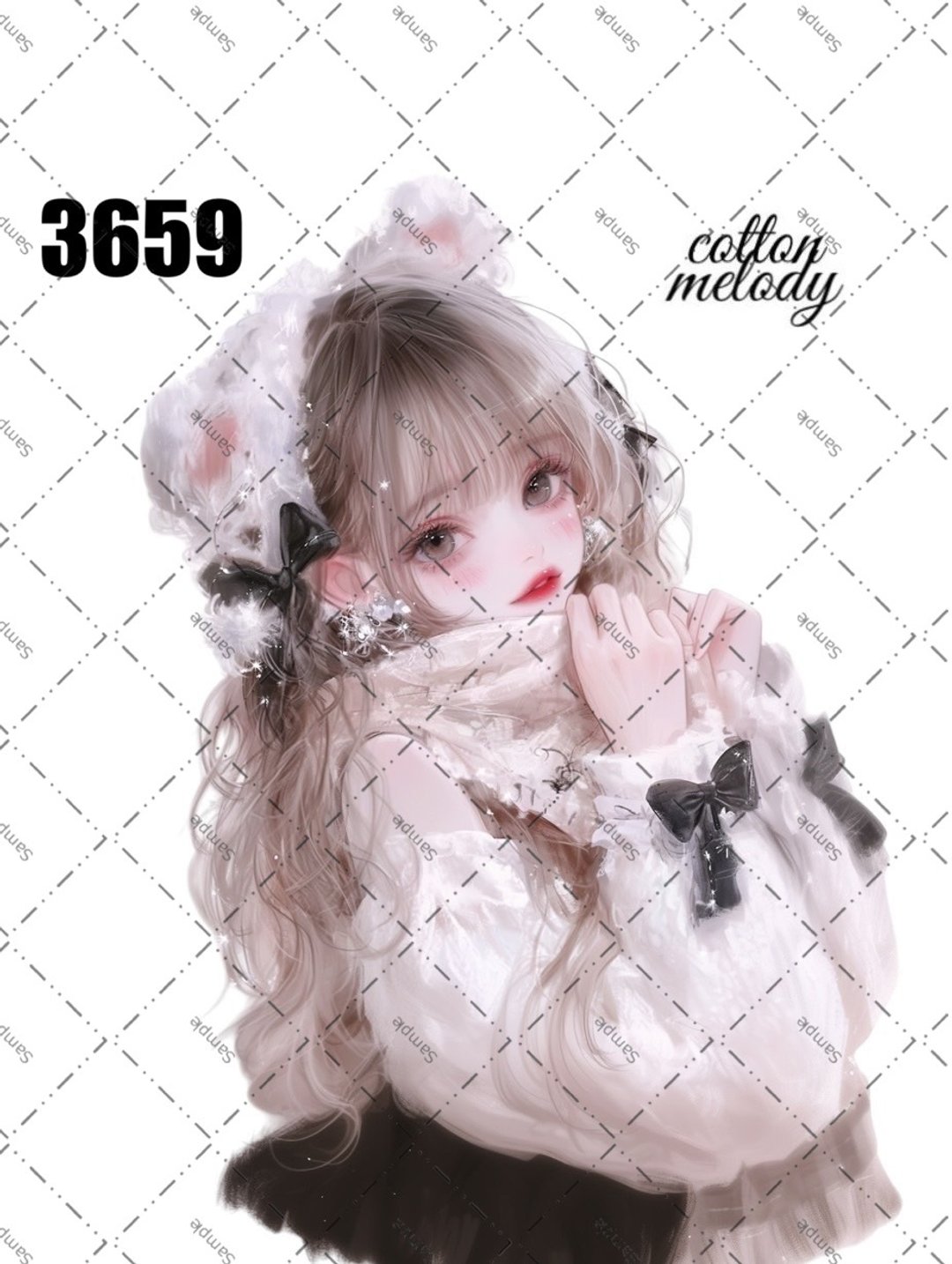 original sticker no.3659 人物贴纸 原创贴纸 原创人物贴纸 装饰贴纸 cotton melody - 贴纸 - 纸 