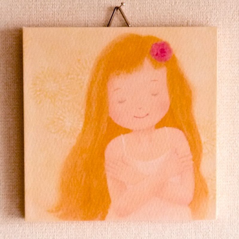 ミニパネルNo.24/だれかをだきしめるのは じぶんをだきしめること - 海报/装饰画/版画 - 纸 黄色
