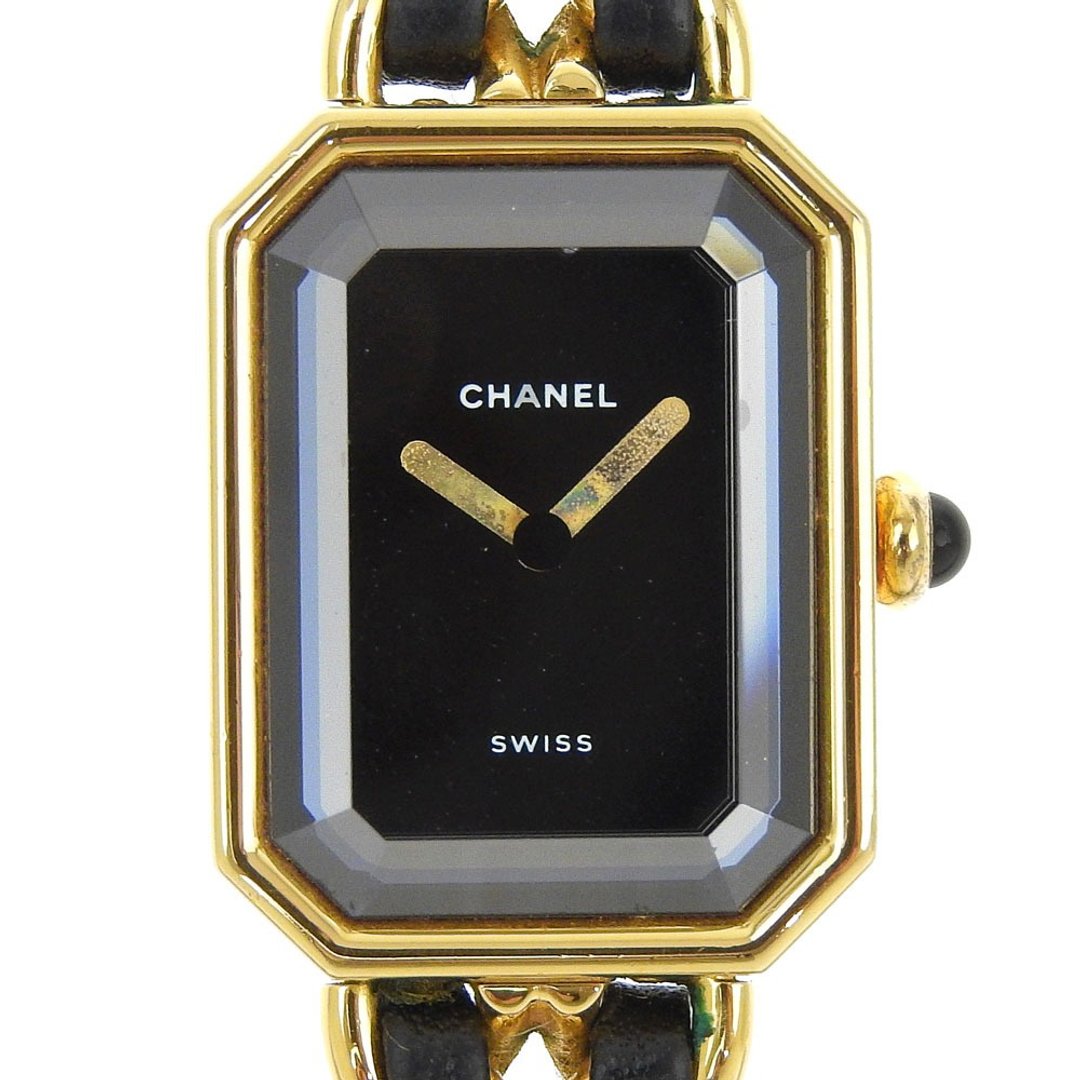 【日本直送】香奈儿 CHANEL Premiere M 腕表 H0001 镀金 × 压纹皮革 石英 指针式显示 黑色表盘 女款【二手】 - 女表 - 其他金属 银色