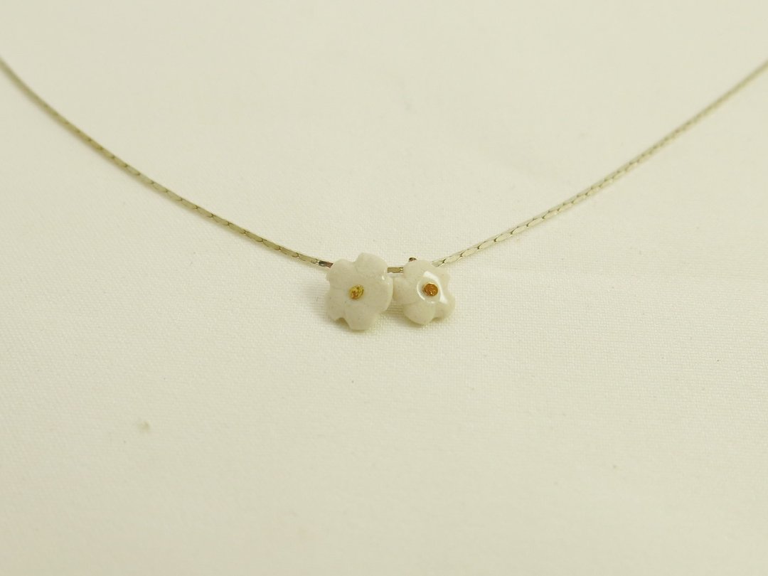 Petit courage系列之三青花瓷纯银项链/青花瓷饰品 - 项链 - 瓷 白色