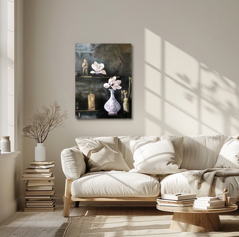 油画 - 白玉兰静物 - 海报/装饰画/版画 - 颜料 