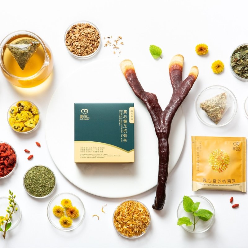 真心灵芝杭菊茶 ( 3入轻巧盒 ) 附提袋 - 茶 - 纸 绿色
