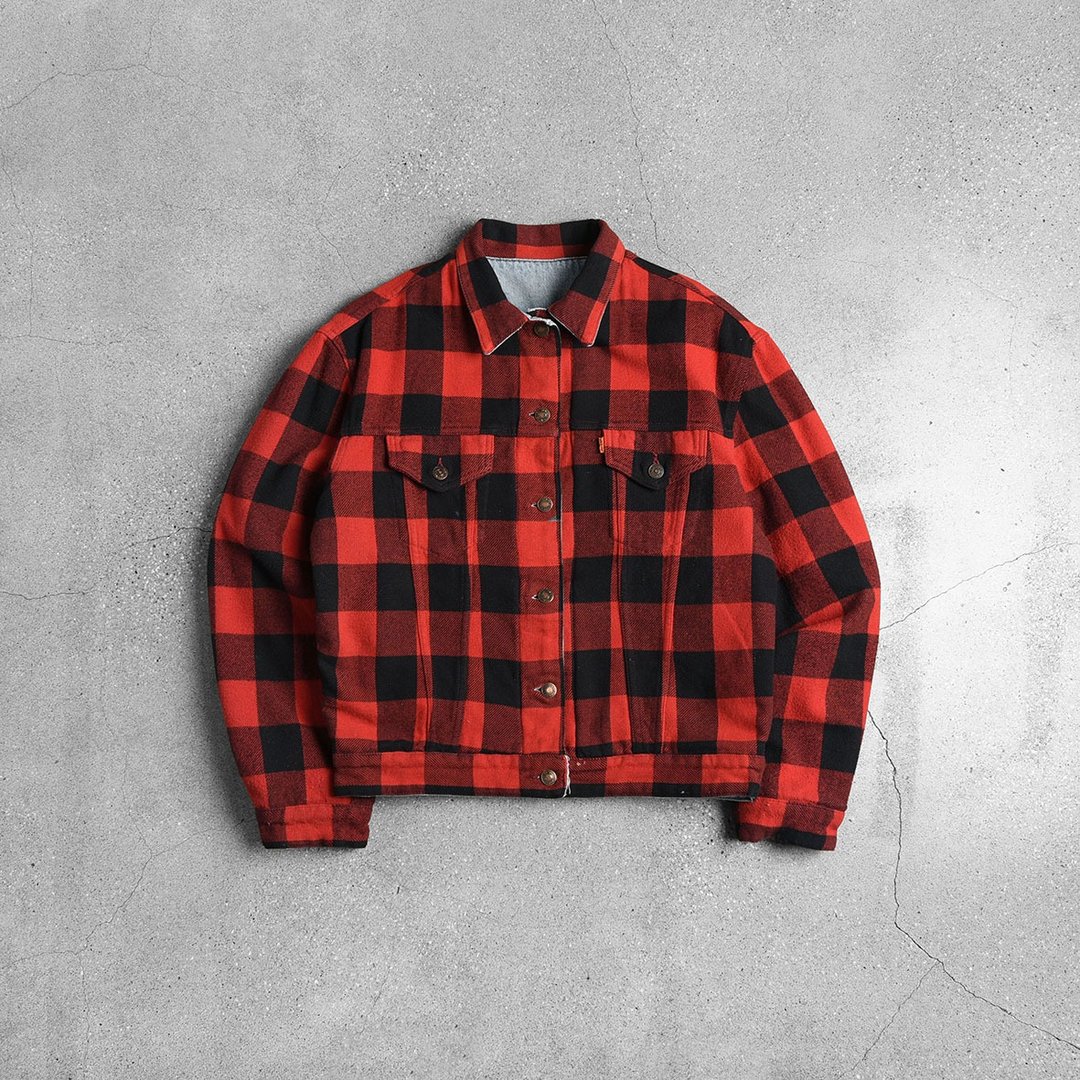 Levi's 美式牛仔双面外套  / Vintage 古着 / 台北古着店 - 男装外套 - 其他材质 红色