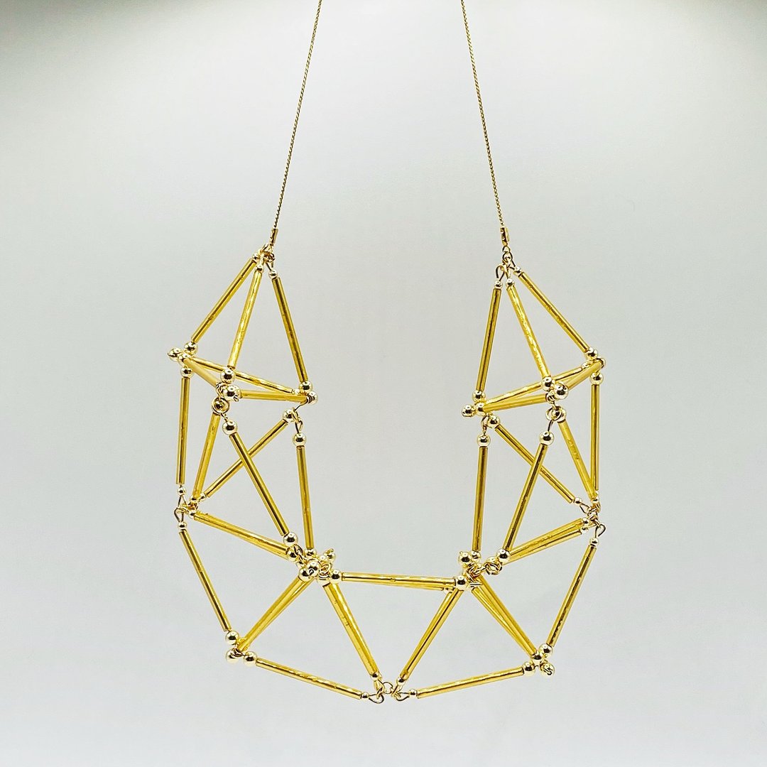 3D Huge NECKLACE【Gold】 - 项链 - 玻璃 金色