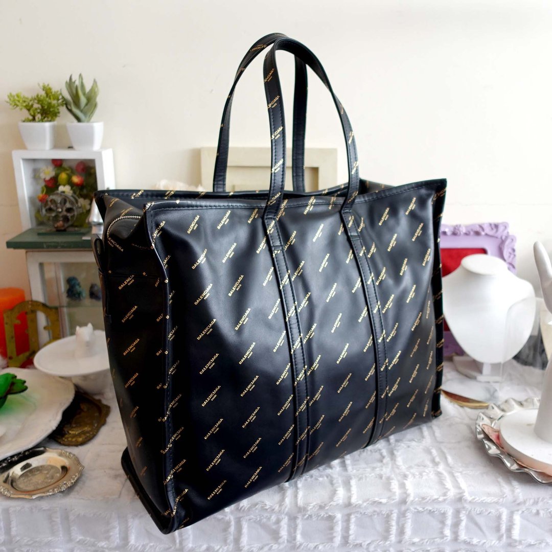 意大利Balenciaga巨型黑色全真皮Monogram旅行袋手袋包包全新正版 - 手提包/手提袋 - 真皮 黑色