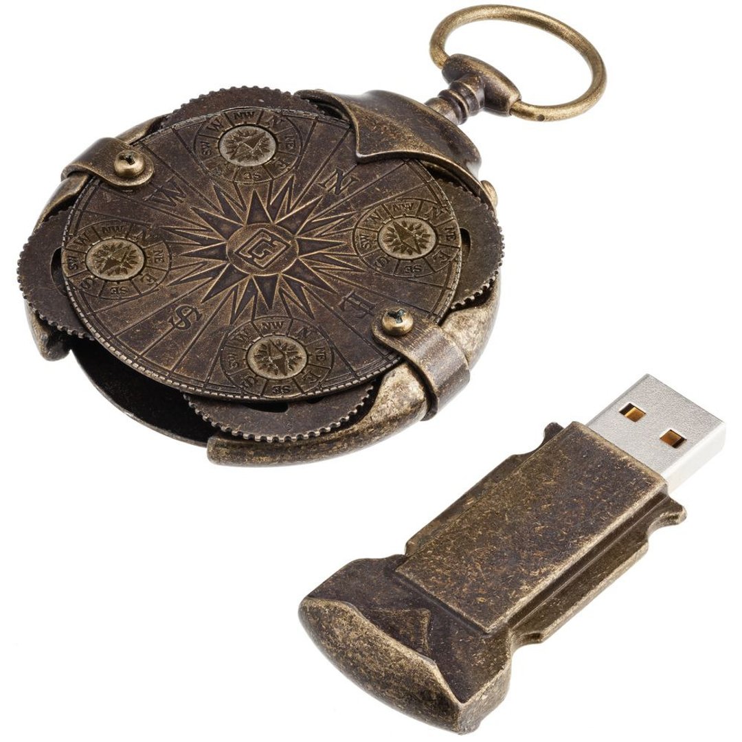 【75折】送礼首选 Cryptex Compass 随身碟 64GB 32GB - U盘 - 其他金属 咖啡色