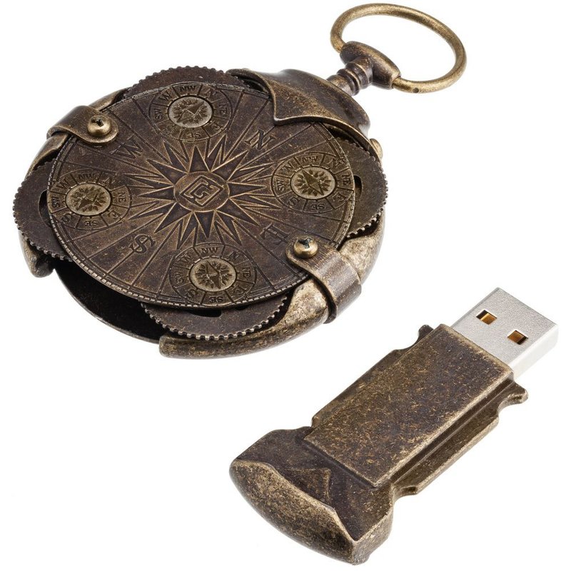 【75折】送礼首选 Cryptex Compass 随身碟 64GB 32GB - U盘 - 其他金属 咖啡色
