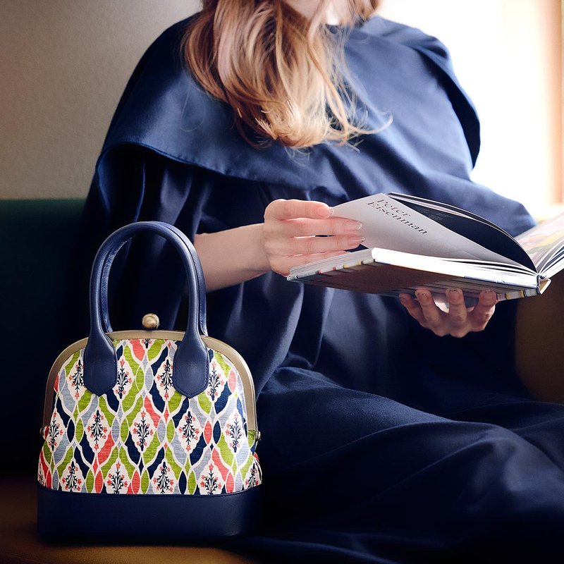 手捺染 丝绸 2way 口金包 手提包 星之花束 【日本制】 - 手提包/手提袋 - 丝．绢 橘色