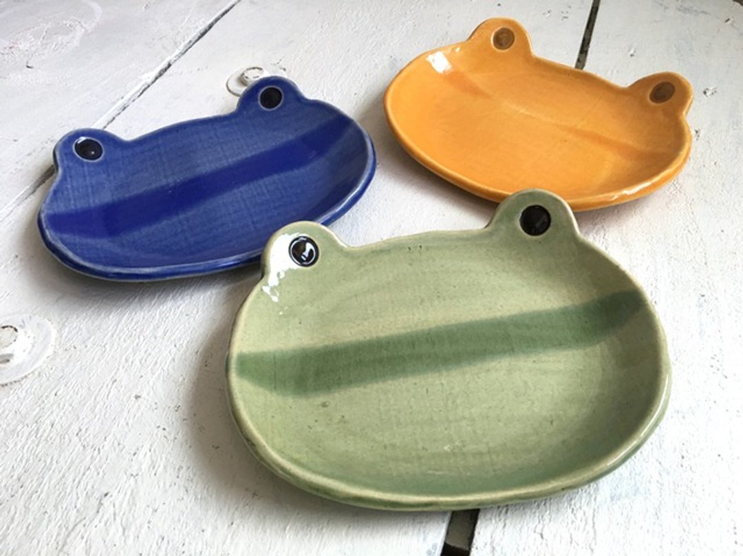 Frog plate - 花瓶/陶器 - 陶 绿色