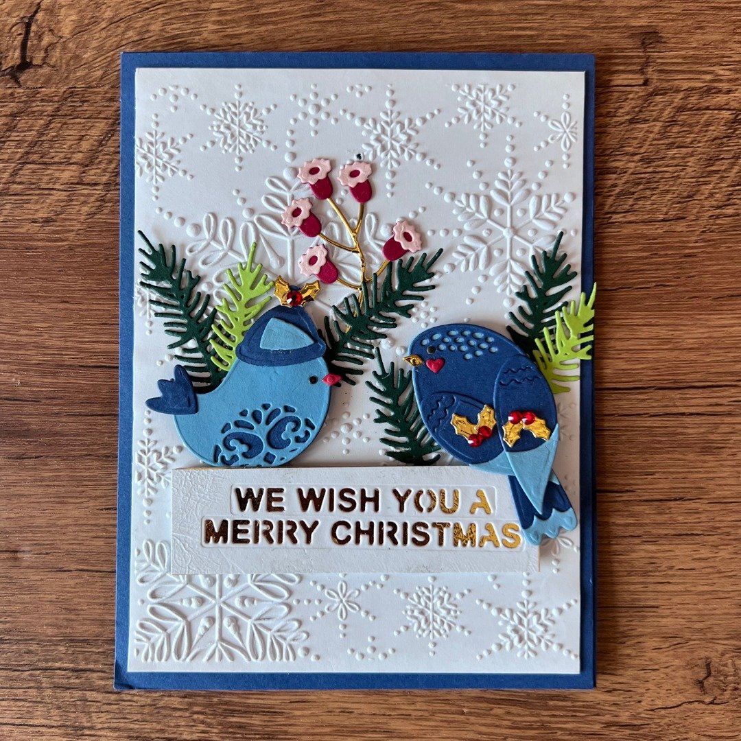 WE WISH YOU A MERRY CHRISTMAS 蓝色小鸟 圣诞卡 - 卡片/明信片 - 纸 蓝色