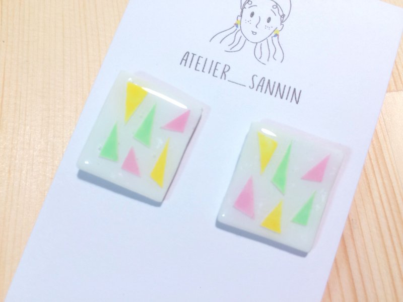 水果雪克 耳钉 手工耳环 - 耳环/耳夹 - 其他材质 多色