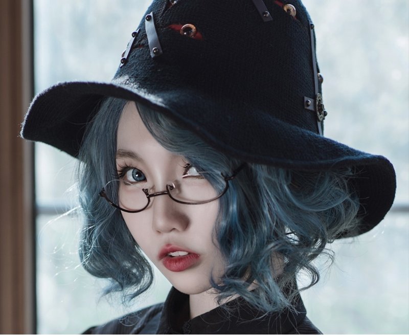 蒸汽朋克 克苏鲁风 女巫帽 巫师帽 魔女帽 弯檐针织 毛线帽 - 帽子 - 羊毛 黑色