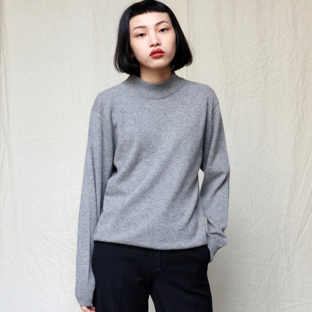 南瓜Vintage。古着 Cashmere 喀什米尔 羊绒 套头 高级 毛衣 - 女装针织衫/毛衣 - 羊毛 灰色