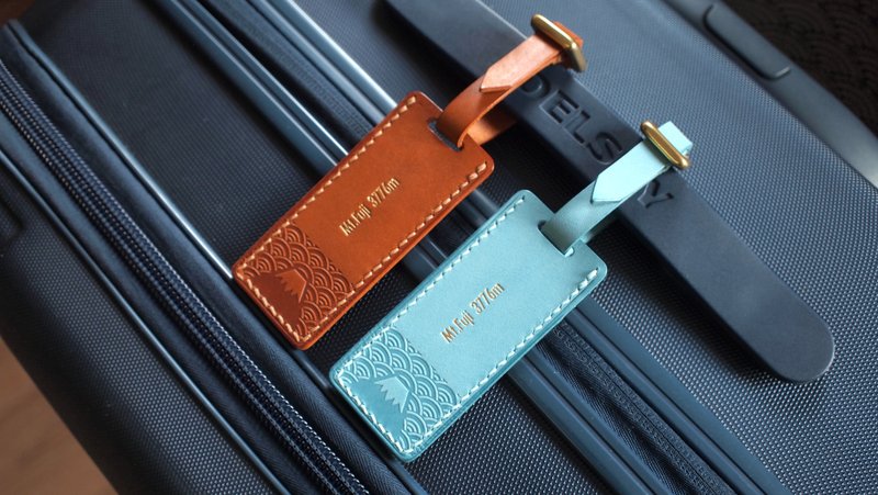 定制化富士山皮革行李吊牌 Version 2 (可刻字) - 行李吊牌 - 真皮 多色