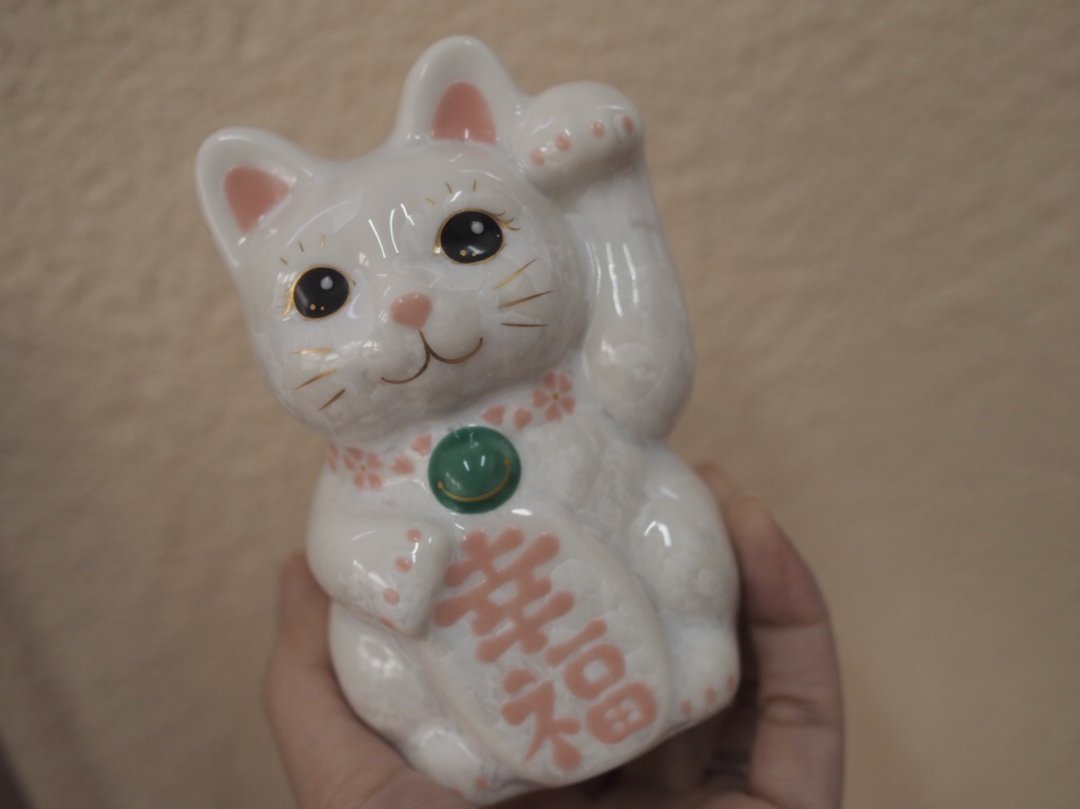 京烧 清水烧 | 花结晶 迷你 白 左手 幸福 - 摆饰 - 陶 