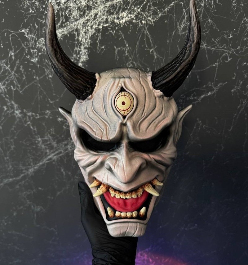 DBD 鬼武者面具 白色和粉色  日本鬼面具  黎明杀机  Cosplay - 其他 - 树脂 白色