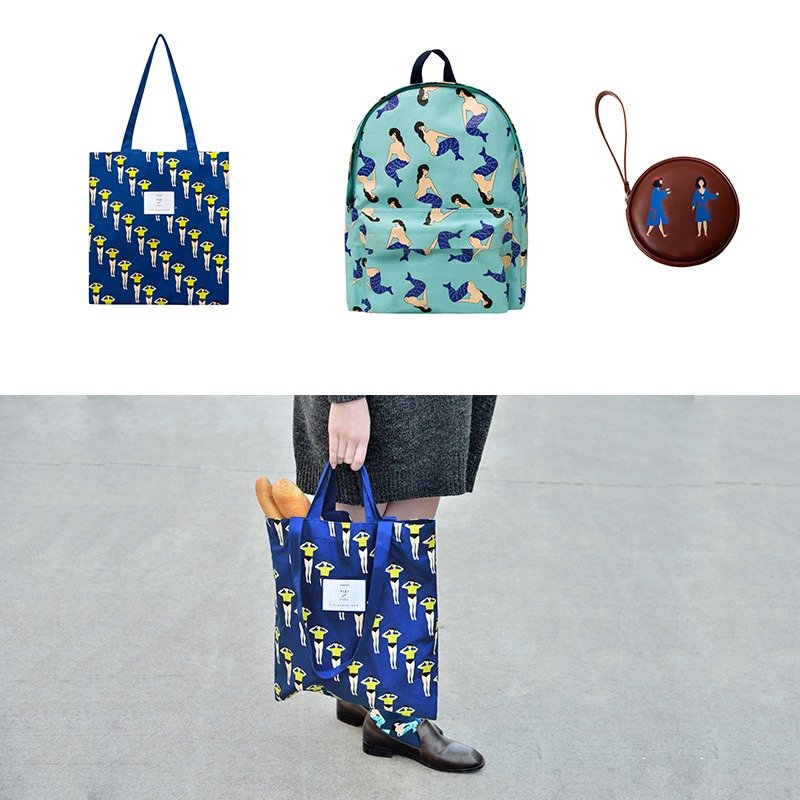 福袋【随机发货】不支持选款 雪山单肩包+美人鱼双肩包+圆形零钱 - 后背包/双肩包 - 其他材质 