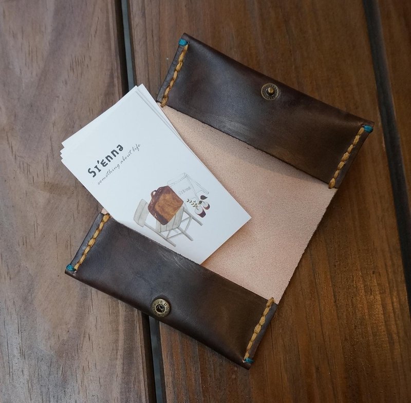 Sienna真皮手染名片夹 - 名片夹/名片盒 - 真皮 咖啡色
