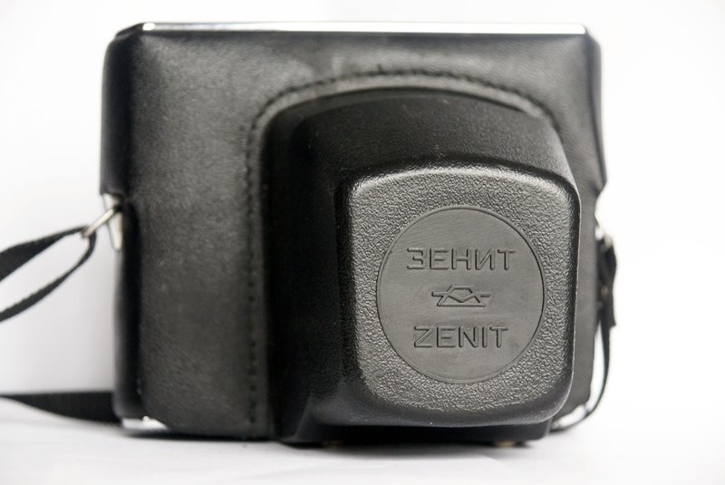 Zenit 10 11 12xp 12sd 12cd hard case camera bag leather with strap KMZ USSR - 相机 - 真皮 黑色