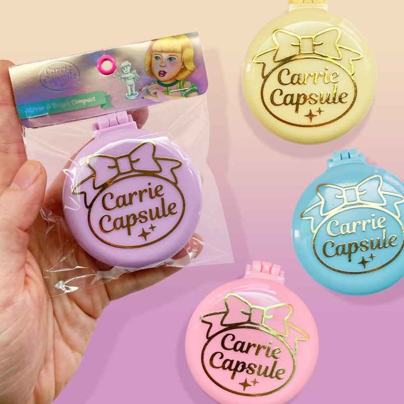 口袋娃娃造型梳镜盒 - 彩妆刷具/镜子/梳子 - 塑料 粉红色