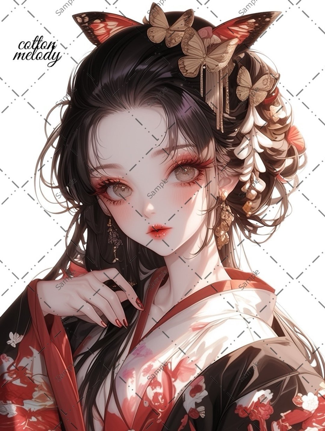 original sticker no.1519 人物贴纸 原创贴纸 人物贴纸 女孩贴纸 原创人物贴纸 - 贴纸 - 纸 