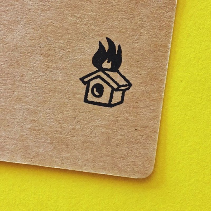 Birdhouse・ rubber stamp・ 20mm series - 印章/印台 - 橡胶 白色