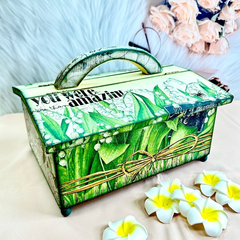 【手工制作】田园风 – 双开盒设计收纳盒 仿野餐篮 - 收纳用品 - 木头 