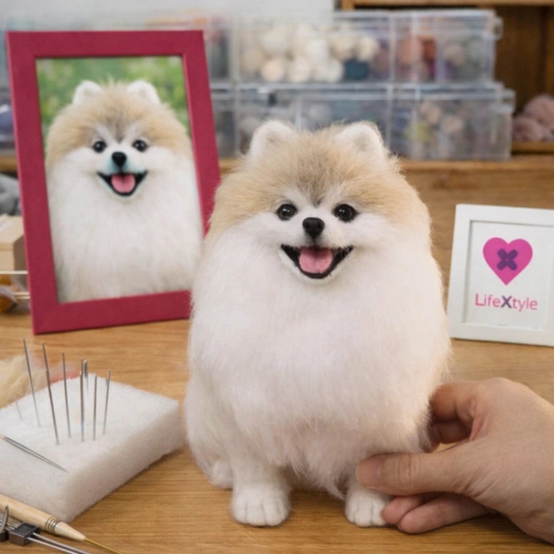 博美犬照片定制狗狗羊毛毡公仔 狗奴暖心礼物 - 玩偶/公仔 - 羊毛 多色