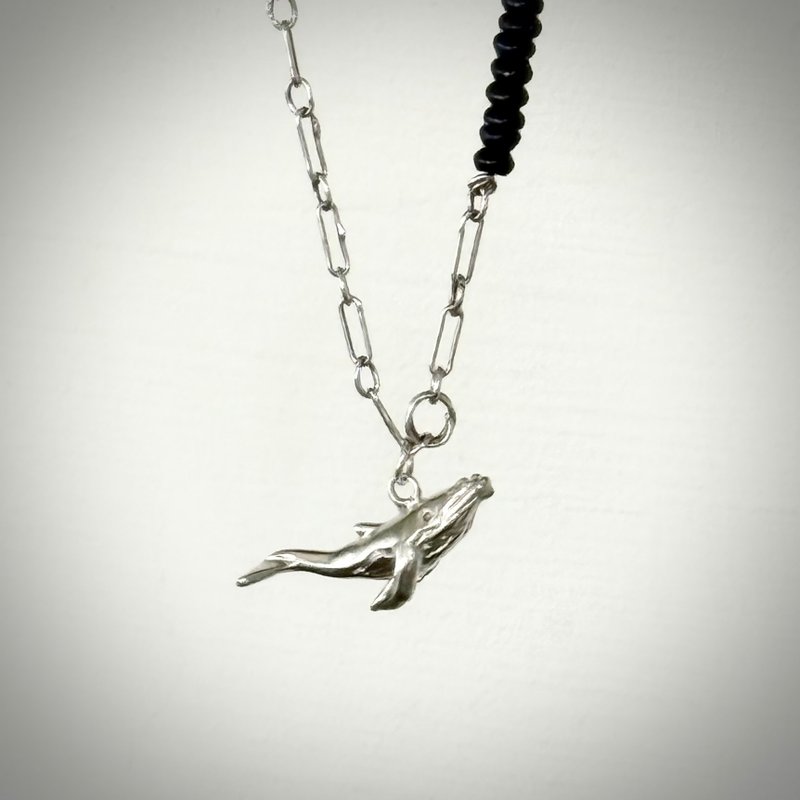 青金石 925 纯银座头鲸项链 くじら  Humpback - 项链 - 纯银 