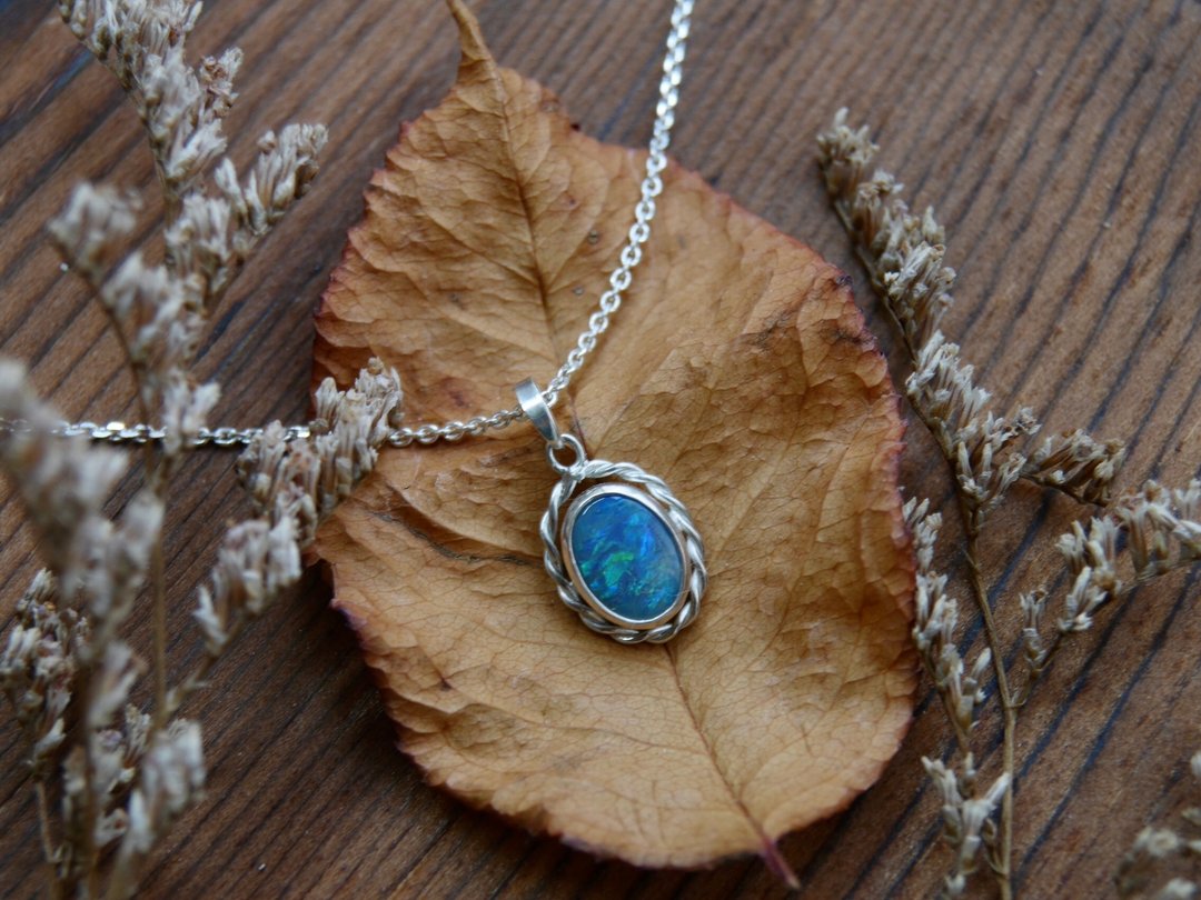 深海色系-澳洲黑蛋白石项链black opal - 项链 - 宝石 