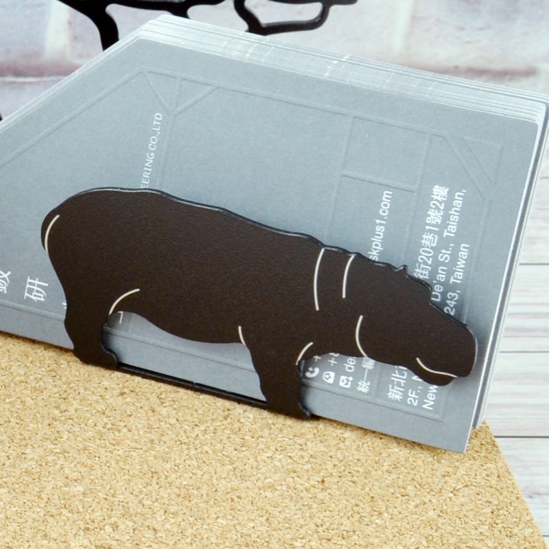 非洲犀牛河马名片架 - 名片架/名片座 - 其他金属 黑色