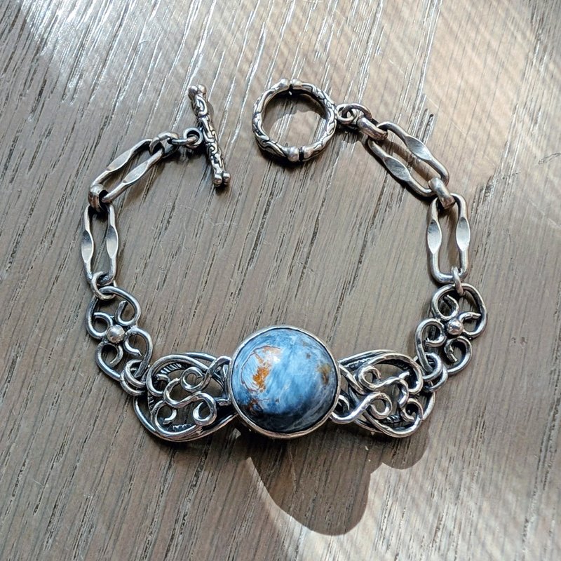 【曲水辰手创】彼得石纯银手链 - 手链/手环 - 宝石 蓝色