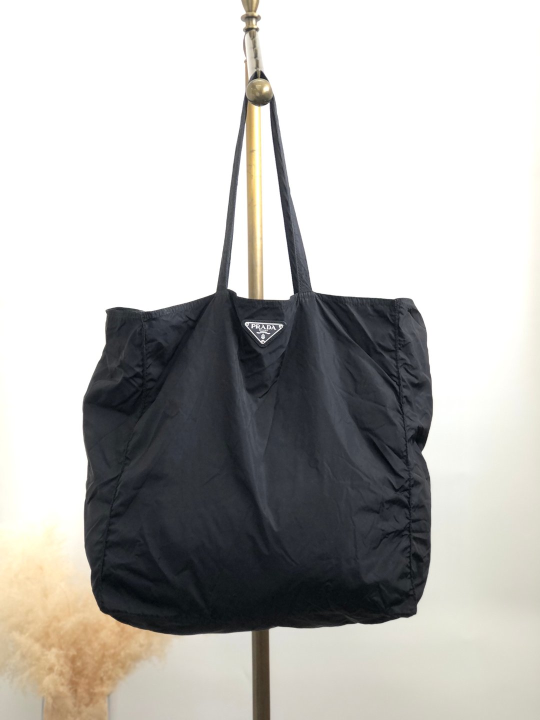 【日本直送，品牌二手包】PRADA普拉达托特包，黑三角形标志，尼龙，复古，旧款，pgdi4u - 手提包/手提袋 - 尼龙 黑色