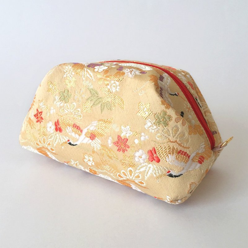 Pouch with Japanese Traditional Pattern, Kimono (Large) "Brocade" - 化妆包/杂物包 - 其他材质 金色