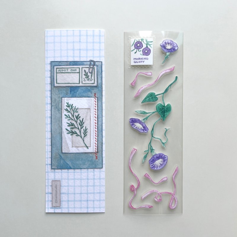 牵牛花印花贴纸 - 植物系列 - 贴纸 - 其他材质 