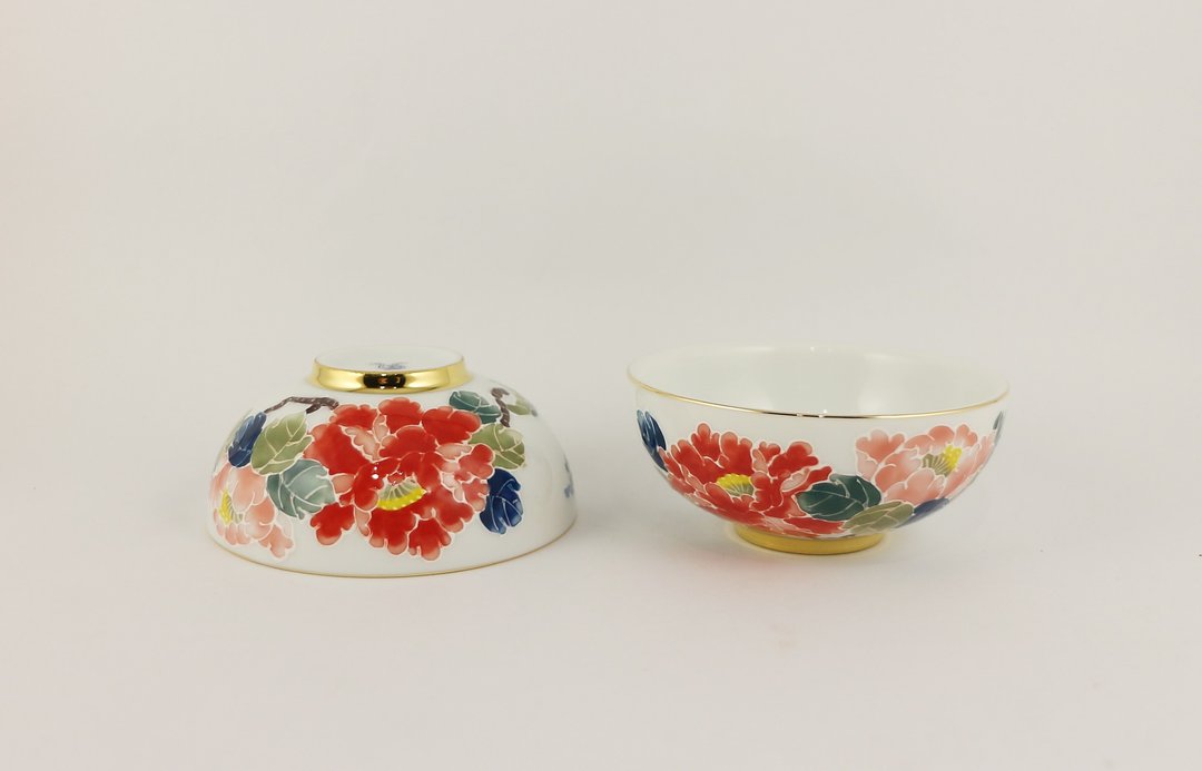 纯手绘茶杯-牡丹对杯(中圆杯)-红花 - 茶具/茶杯 - 瓷 红色