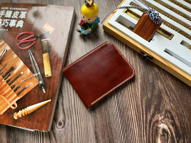 【定制】手缝两页短夹【马臀皮系列】 - 皮夹/钱包 - 真皮 