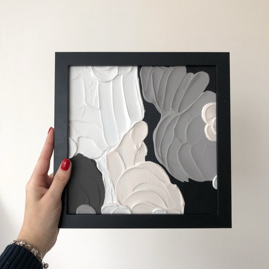 Modern Stucco Painting Abstract Original Art Texture Wall Art Home Decor - 墙贴/壁贴 - 其他材质 灰色