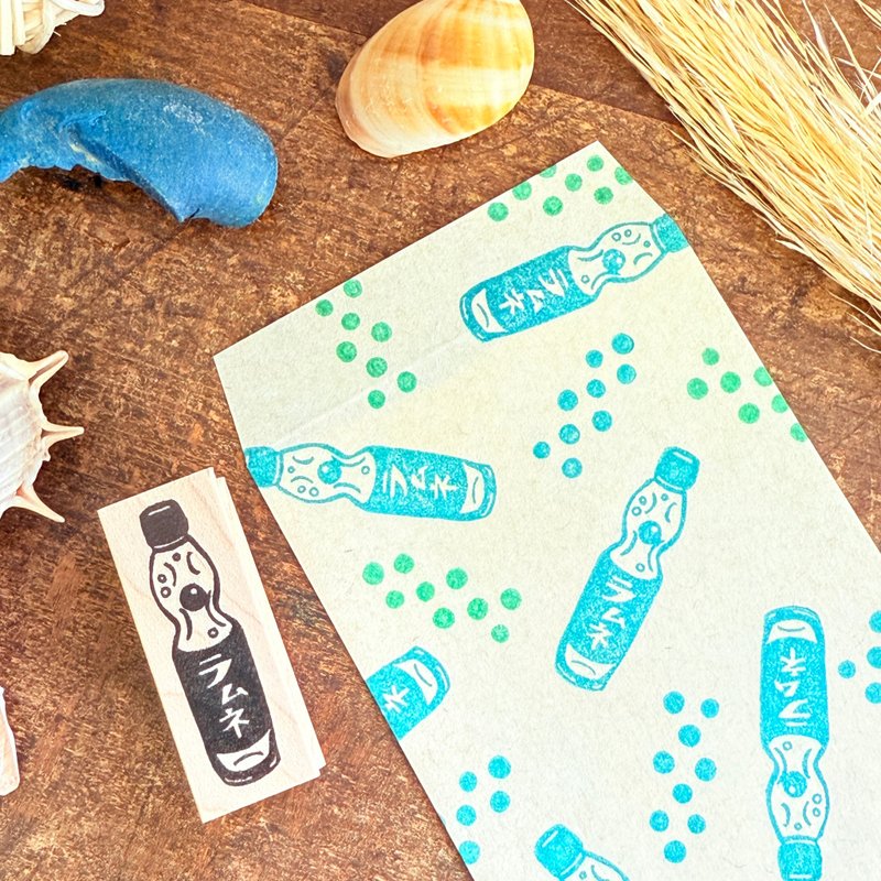 弹珠汽水・15mm×40mm・橡皮印章・R1101 - 印章/印台 - 木头 