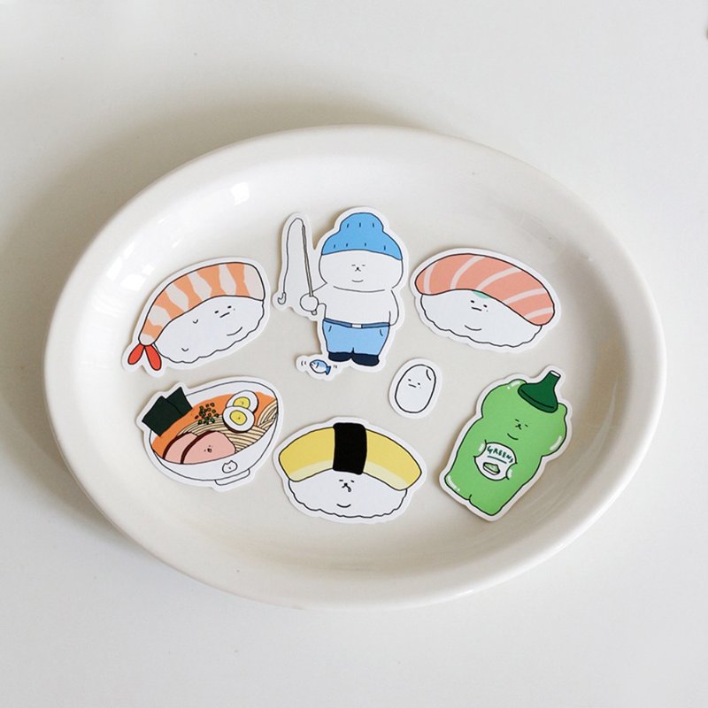 【3 MONTHS 官方代理】悠仔寿司贴纸组 - 贴纸 - 纸 多色