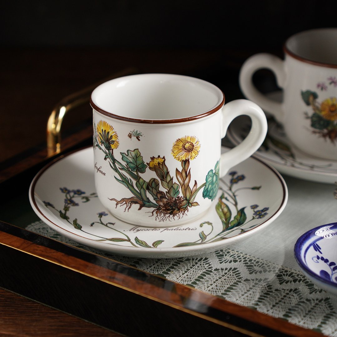 德国唯宝Villeroy & Boch Botanica植物系列茶杯组/勿忘我/款冬花 - 茶具/茶杯 - 陶 黄色