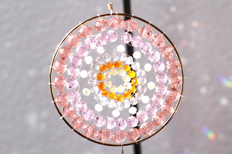 粉红和金曼陀罗太阳捕手 - 其他 - 玻璃 粉红色