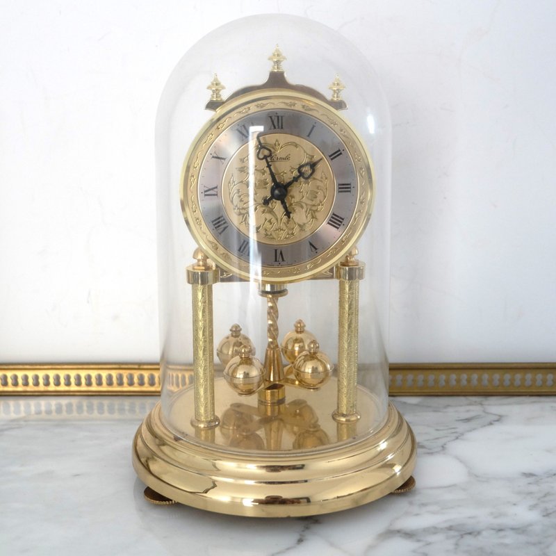 德国 Hermle 复古圆顶扭摆钟 - 时钟/闹钟 - 其他金属 金色